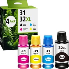 31 32XL Ink Bottle Set Compatible For HP Smart Tank 5101 7602 6001 5000 Ink