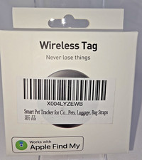 Wireless Bluetooth Tracker Tag Single Pack Works with Apple Find My Black NIB