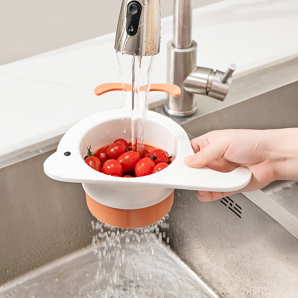 Kitchen Sink Drain Basket Corner Strainer For Sinks Whale Drain Rack Hanging.