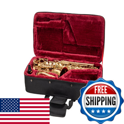 Crossrock Alto Saxophone Foam Case Lightweight Black Gig Bag Modern Fabric