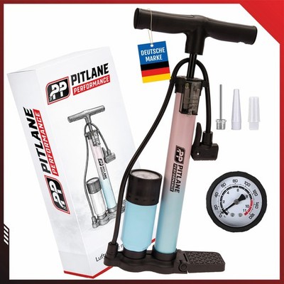 Luftpumpe mit Manometer 42 cm Standpumpe 11 Bar Fahrradpumpe für alle Ventile