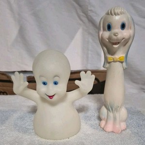 Vintage 1960 Sanitoy Long Neck Poodle Squeak Toy And 1995 Casper The Friendly...