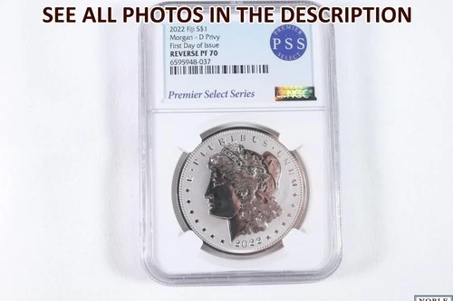 NobleSpirit (LB) 2022 Fiji Morgan Silver Dollar D Privy 1st Day NGC Reverse PF70