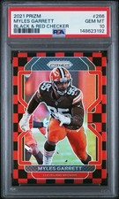 2021 Panini Prizm Myles Garrett Black & Red Checker SSP PSA 10 Pop 1