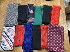 Lot of 12 Vintage Retro Ladies Womens Neck Ties Scarves Mixed Fabrics Patterns