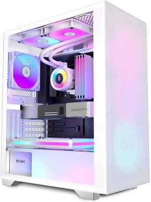KEDIERS PC-Gehäuse, vorinstalliert 6*PWM ARGB-Gehäuselüfter, ATX Mid Tower