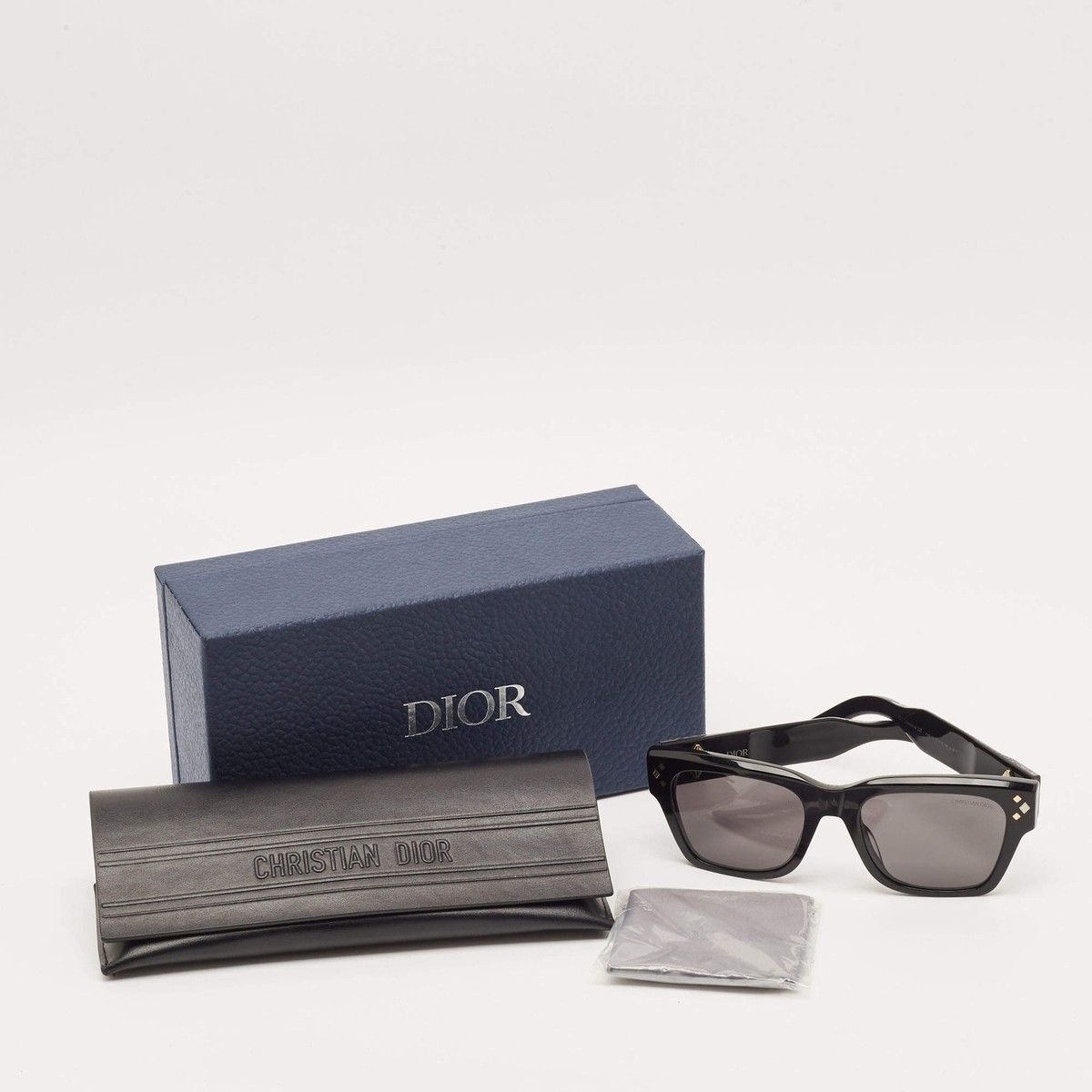Dior Black CD Diamond S21 Square Sunglasses | eBay
