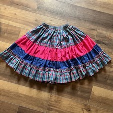 Vintage Pitchfork Brand Western Square Dancing Festival Tiered Skirt Size Small