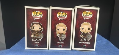 Vikings Ragnar Lothbrok 177, Lagertha 178, & Rollo 179 Funko Pop single or set 