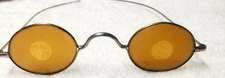 Antique Amber Weld Sunglasses Goggles Old Vtg Steampunk Safety Glasses 