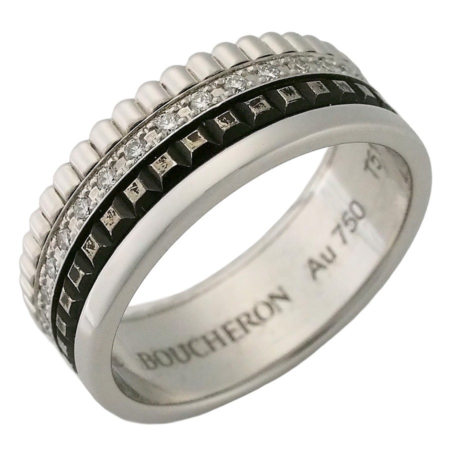 Boucheron QUATRE Black Ring Black Diamond 750WG US#5-3/4 P0063231