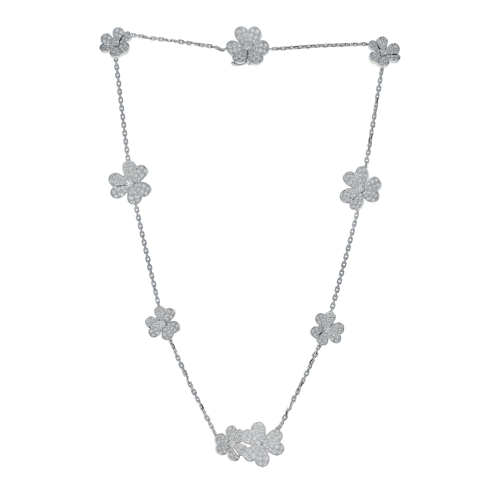 Van Cleef & Arpels Frivole 18k White Gold Diamond Pendant Necklace