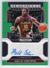 Malik Osborne - 2022 Prizm Draft - Sensational Signatures Green - Florida State
