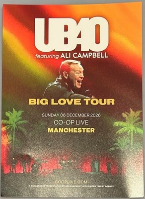 UB40 FEATURING ALI CAMPBELL CO OP LIVE MANCHESTER 2026 A5 POSTER / FLYER