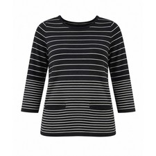 Ann Taylor Small Wool Cotton Blue Striped Sweater Nautical Preppy