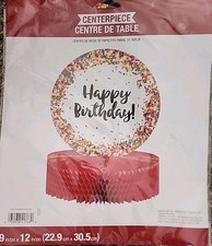 Centerpiece Happy Birthday Sprinkles Party Decoration 1 Piece 9 Inches
