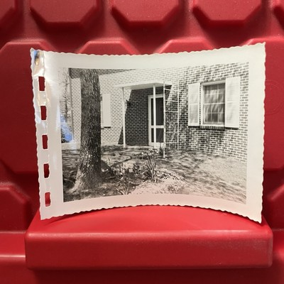 #ad Wealthy Girl Dressed Up Outside Of Brick House 4 3 4 x 3 1 4 Photograph 1950s $2.49