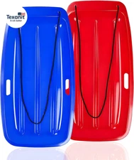 Snow Sled for Kids & Adults: 35", Cold-Resistant, Anti-Lateral Drift, Included R