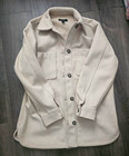 New Look Women’s Beige Collared Button-Up Shacket Pockets UK 10