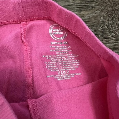Wonder Nation Little Girls Cotton & Spandex Hot Pink Capri Leggings Size S 6/6X - Picture 3 of 3
