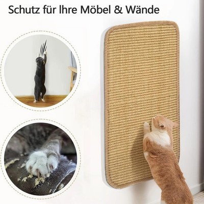 Natur Sisal Katzenkratzunterlage 50x25cm Wandhalterung Kratzer Möbel Protecto