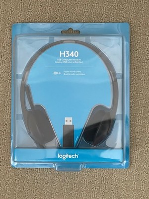 Logitech H340 USB Computer Headset   Digital Stereo Sound   New Sealed