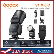 Godox V1 MID C for Canon 55W TTL Round Head Camera Flash, 1/8000s For wedding