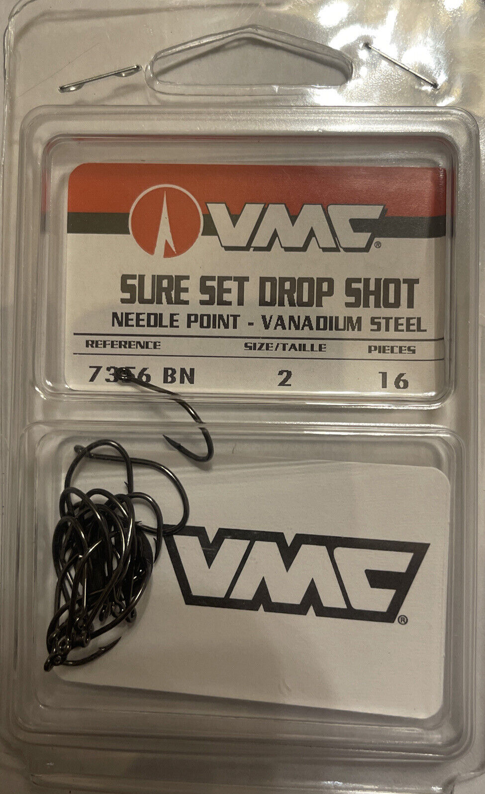 Vmc 7356 Sure Set Drop Shot Hooks Needle Point Select Size 1/0 2/0 2