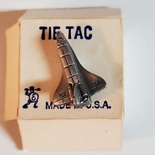 Tie Tac Made in USA Space Shuttle Pin NASA 1" Vintage Lapel Pin On Card Metal