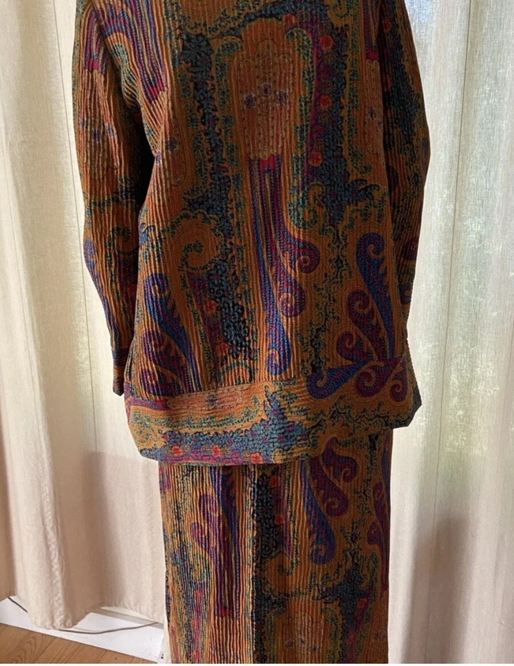 De Colección Richilene Diseñador Paisley Falda Traje Mediano Foto 3 de 4