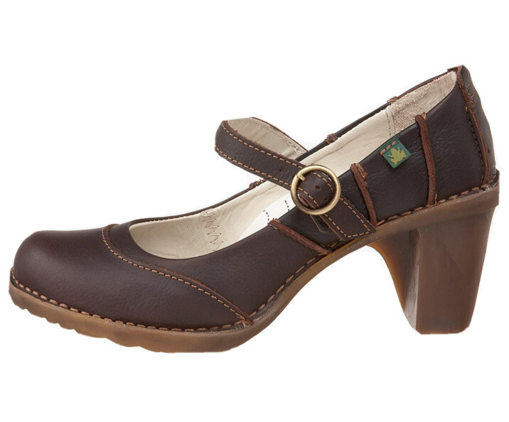 EL NATURALISTA 521 BROWN LEATHER MARY JANE HEELS SHOES SIZE UK EU 37 VGC