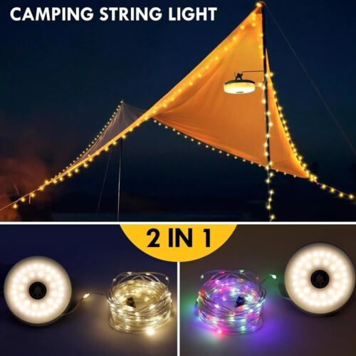 LED Camping Lichterkette Aufrollbar Magnet Wasserdichte Tragbare FairyLights 10m - Bild 16 von 16