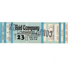 BAD COMPANY & KANSAS Concert Ticket Stub MEMPHIS 5/23/76 RUNNING WITH THE PACK