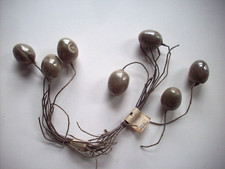 Lot of 7 Victorian taupe gray Flower Stamen lot vintage millinery trims lot