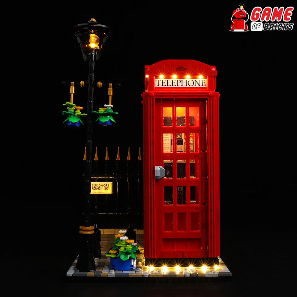 Kit de luz para caixa telefônica Red London - Compatível com LEGO® 21347 (Clássico) - Imagem 2 de 4