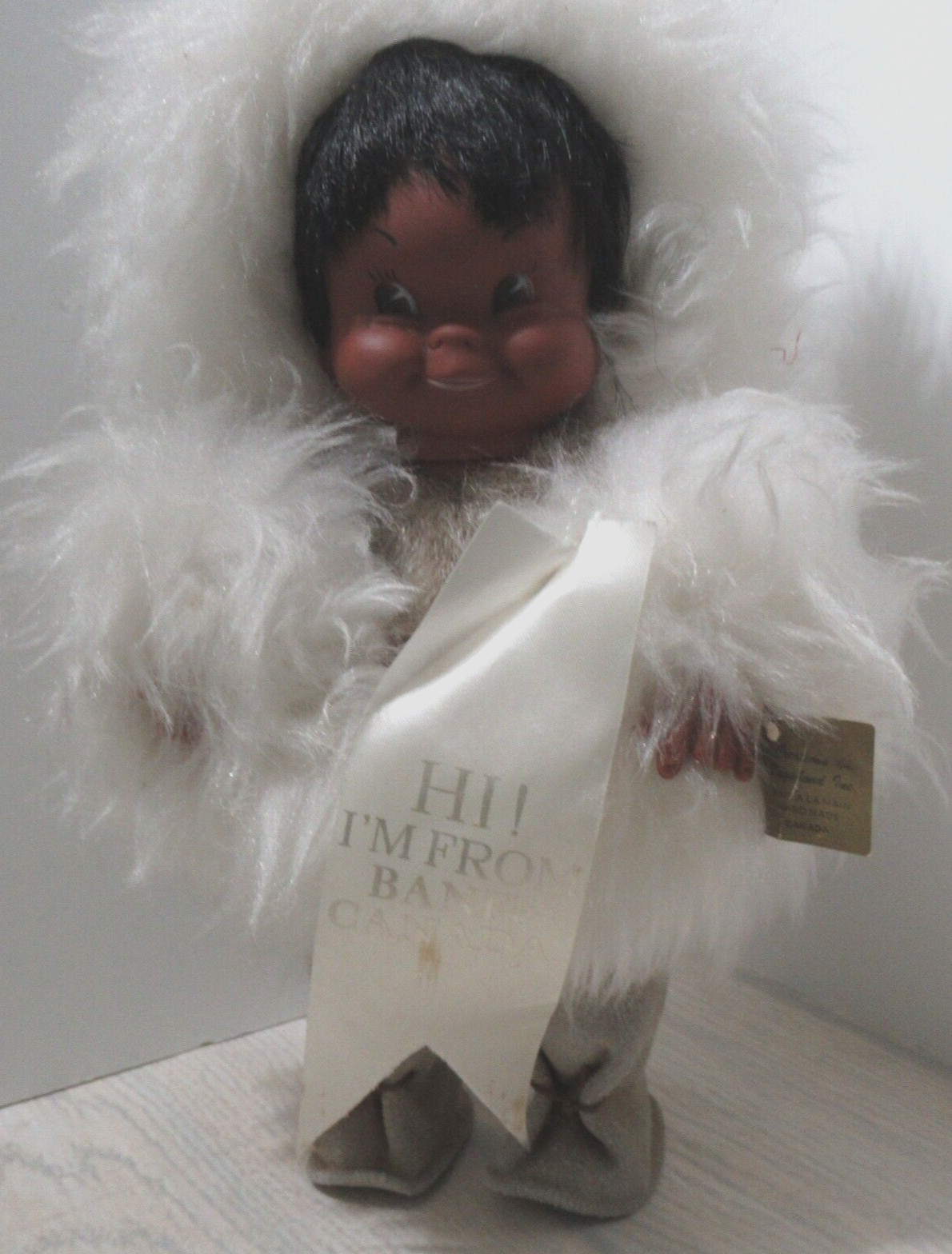 Muñeca de piel de cuero Esquimo Banff Canada Boy Doll