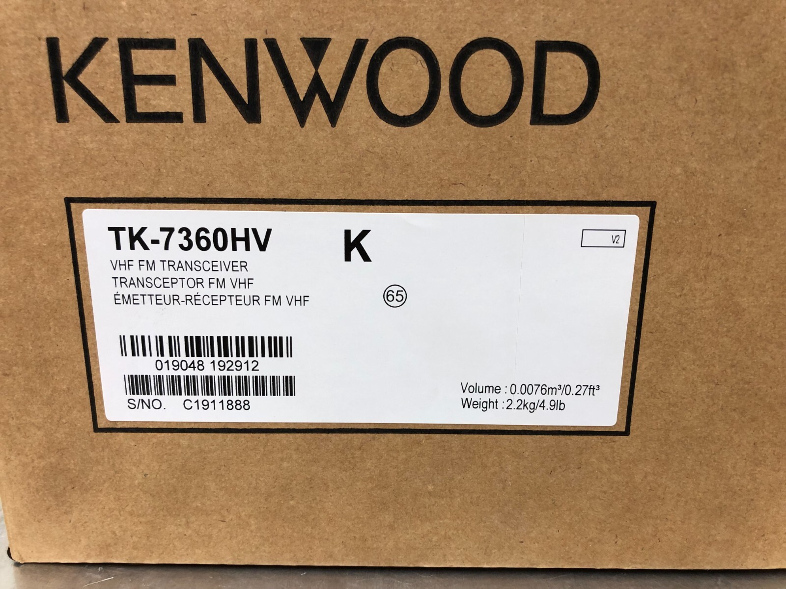 Kenwood TK7360HVK High Power VHF Mobile Radio 136174 MHz Brand New