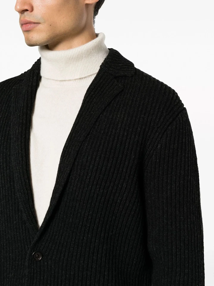 Polo Ralph Lauren Lana Acanalado Grueso Tejido Suéter Blazer Cárdigan Caballero Foto 3 de 4