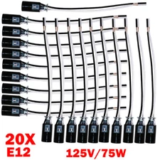 20x 43MM For E12 Lamp Holder Light Socket Candelabra Bulb Sockets & 6" Wire NEW
