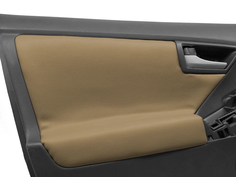 Se adapta a Toyota Prius 2010-2015 PVC cuero reposabrazos delantero cubierta del panel de la puerta beige Foto 2 de 4