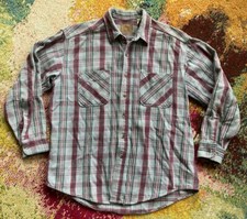 Vintage 90s St. John's Bay Flannel Shirt Size Large Heavyweight USA Made Plaid