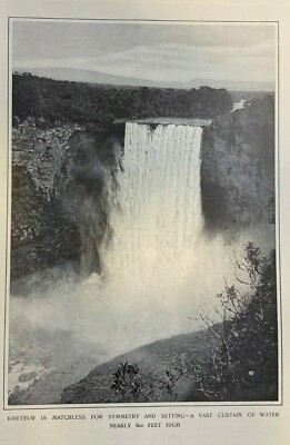 1913 South America Great Falls of Guiana Kaieteur Gorge Ireng River Roraima