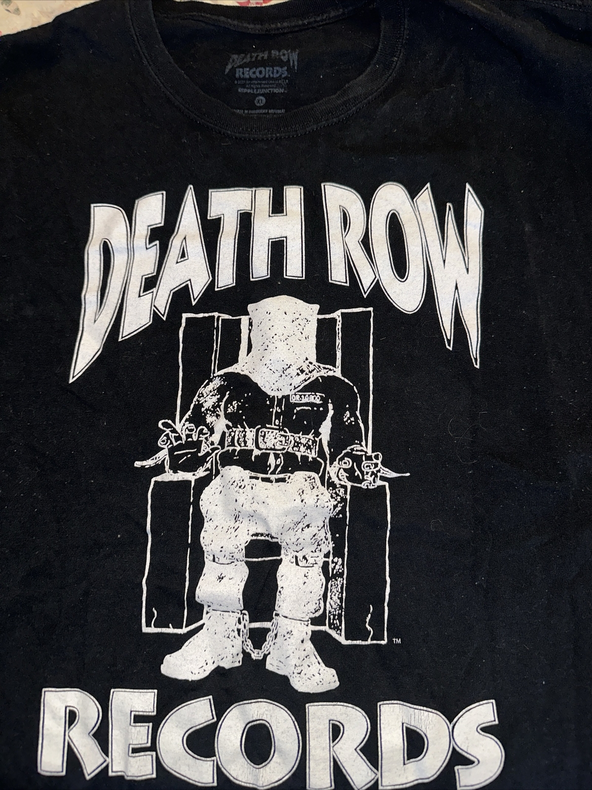 FILA Maglietta nera Death Row Records a maniche corte XLarge Hip Hop
