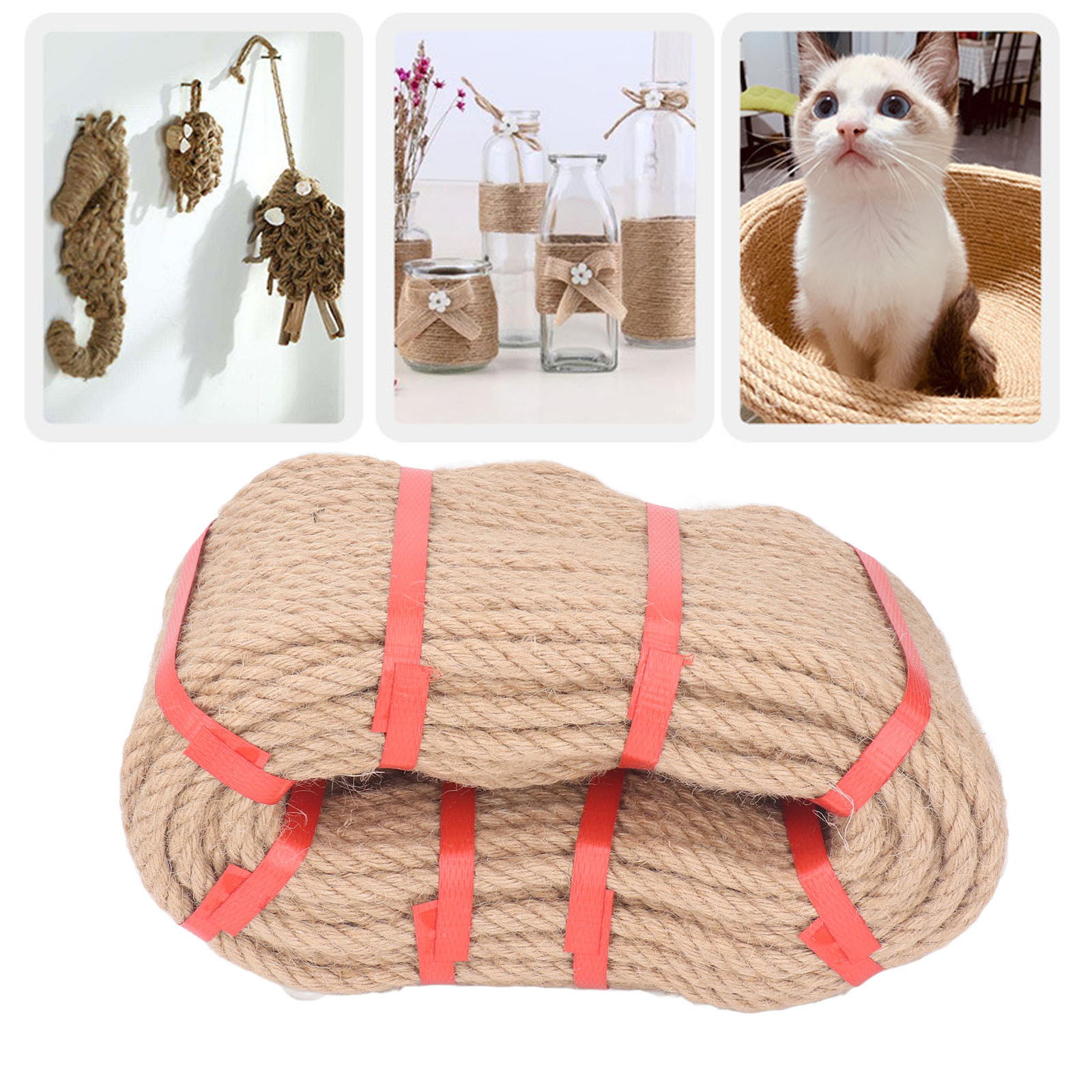 Jute Twine 50M Length Multi-Strands Jute String Rope DIY Handcraft ...