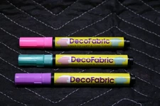 Marvy Uchida DecoFabric Markers 3 mm Point for Light/Dark Fabric Lot of 3