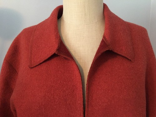 Marisa Christina Two Tone Rust Woman’s Open Front 100% Wool Blazer Jacket Large - Picture 3 of 8