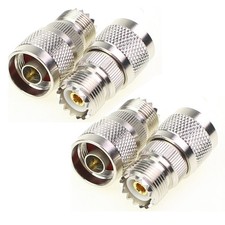 4 Pcs Coax Adapter N Male to UHF PL-259 Female Straight Coax RF Radio Connector