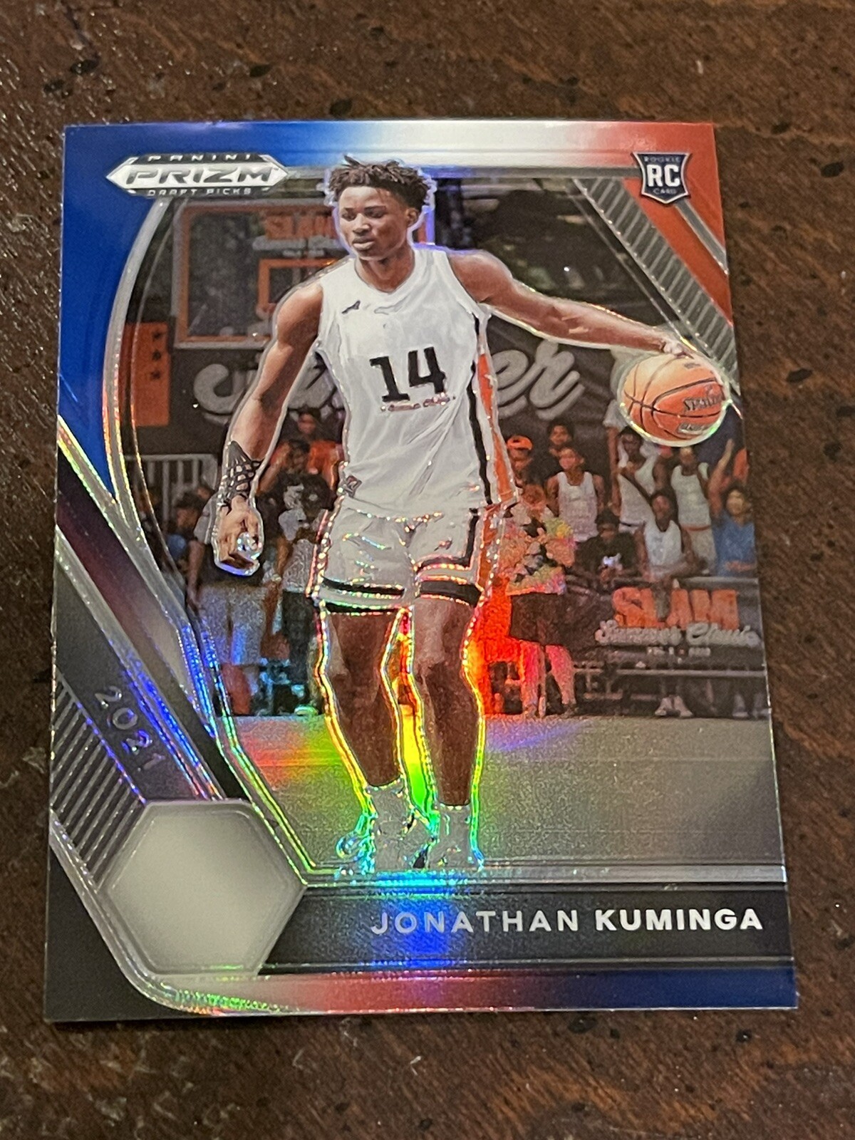 2021 Panini Prizm Draft Picks Rookie Red, White, Blue Jonathan Kuminga #5