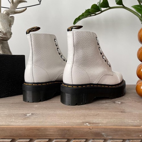 Dr. Martens Sinclair White Platform Chunky Leather Zip Boots UK 6 EU 39 US 8 - 第 3/4 張圖片