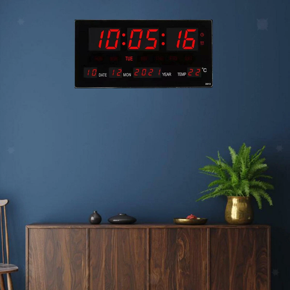 large digital led calendar clock with day date